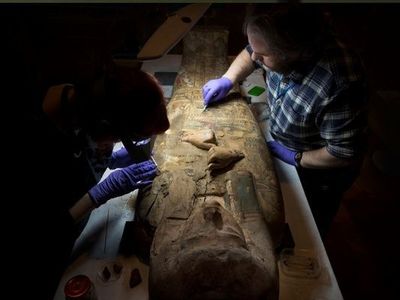 Arquelogos encontram pinturas de deusa egpcia em sarcfago de 3 mil anos
