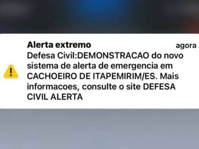 Teste do novo Sistema de Alerta da Defesa Civil  realizado em Cachoeiro